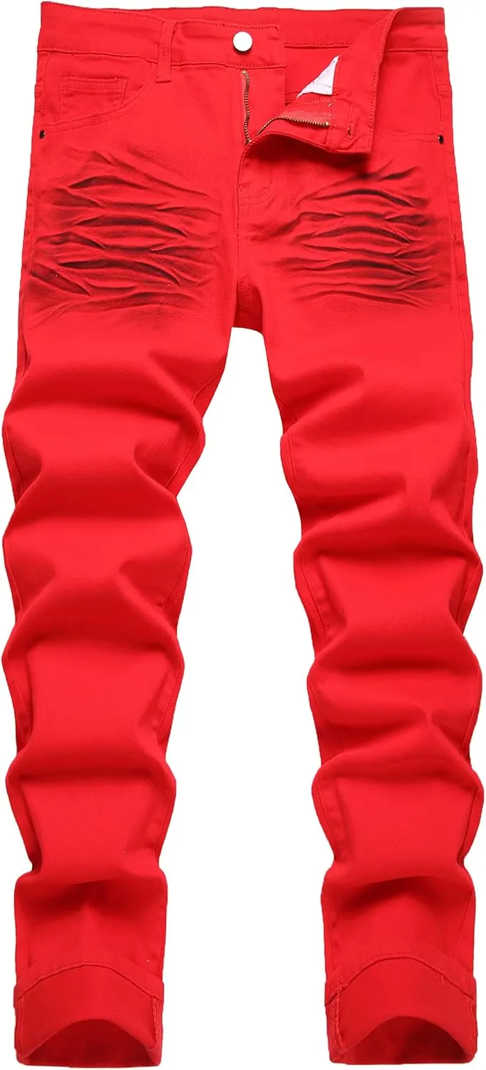 Men's Ripped Jeans Slim Fit Stretch Jeans Distressed Fashion Comfort Pants