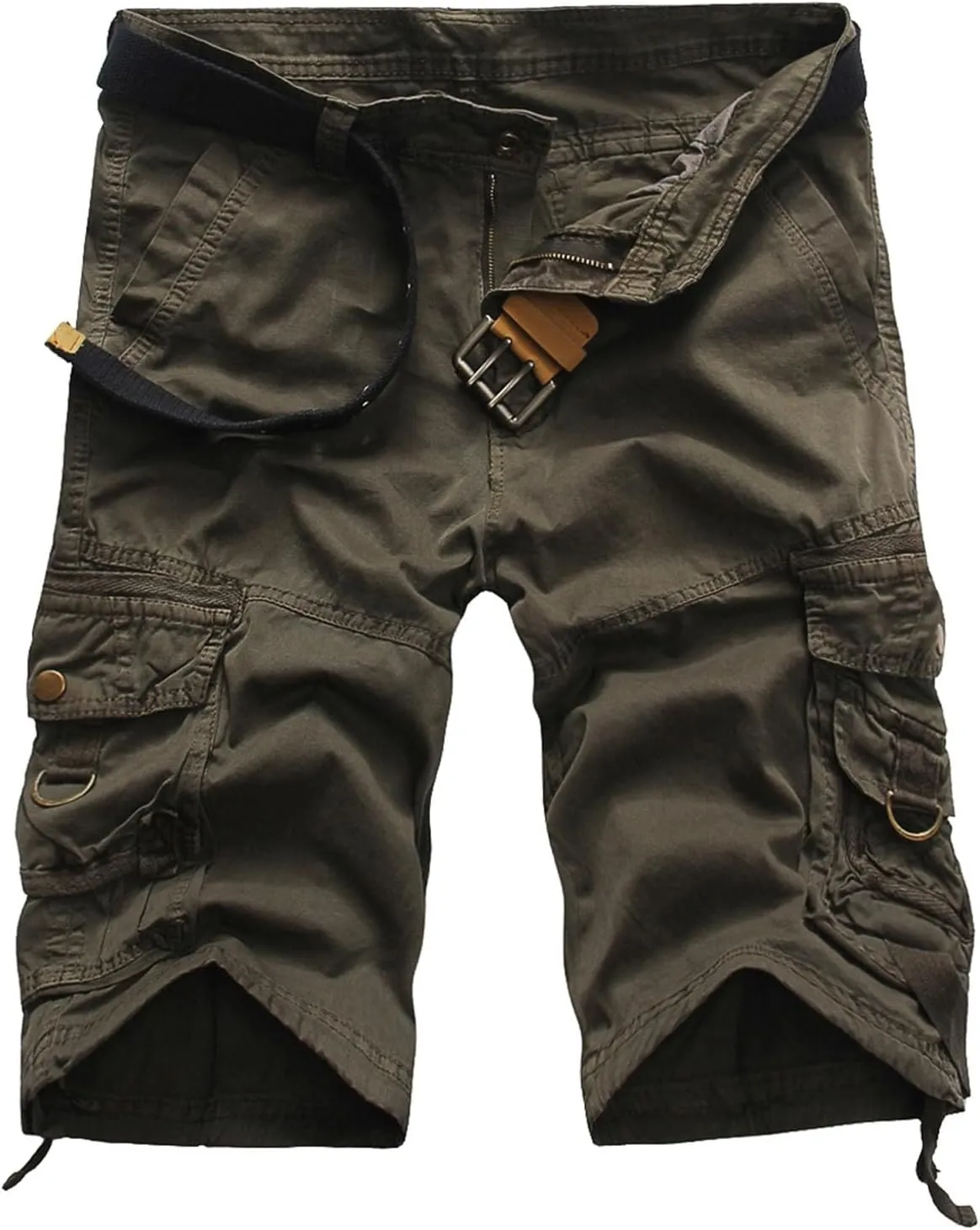 Mens Shorts 7 Inch Cargo, Men's Athletic Gym Shorts Loose Comfort Stretch Straight Leg Chino Shorts Pants