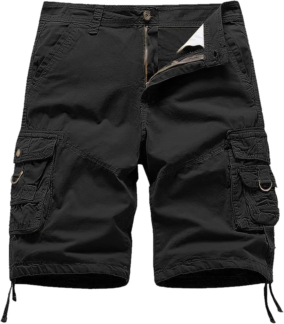 Mens Shorts 7 Inch Cargo, Men's Athletic Gym Shorts Loose Comfort Stretch Straight Leg Chino Shorts Pants