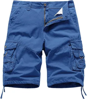 Mens Shorts 7 Inch Cargo, Men's Athletic Gym Shorts Loose Comfort Stretch Straight Leg Chino Shorts Pants