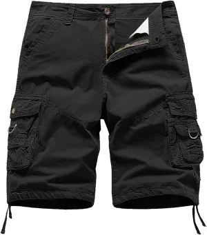 Mens Shorts 7 Inch Cargo, Men's Athletic Gym Shorts Loose Comfort Stretch Straight Leg Chino Shorts Pants
