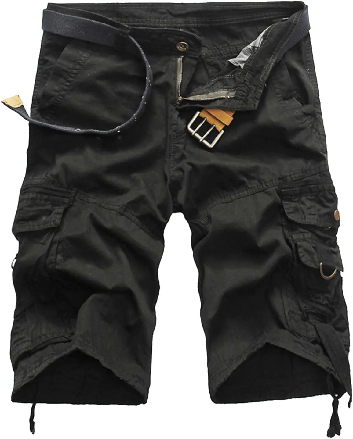 Mens Shorts 7 Inch Cargo, Men's Athletic Gym Shorts Loose Comfort Stretch Straight Leg Chino Shorts Pants