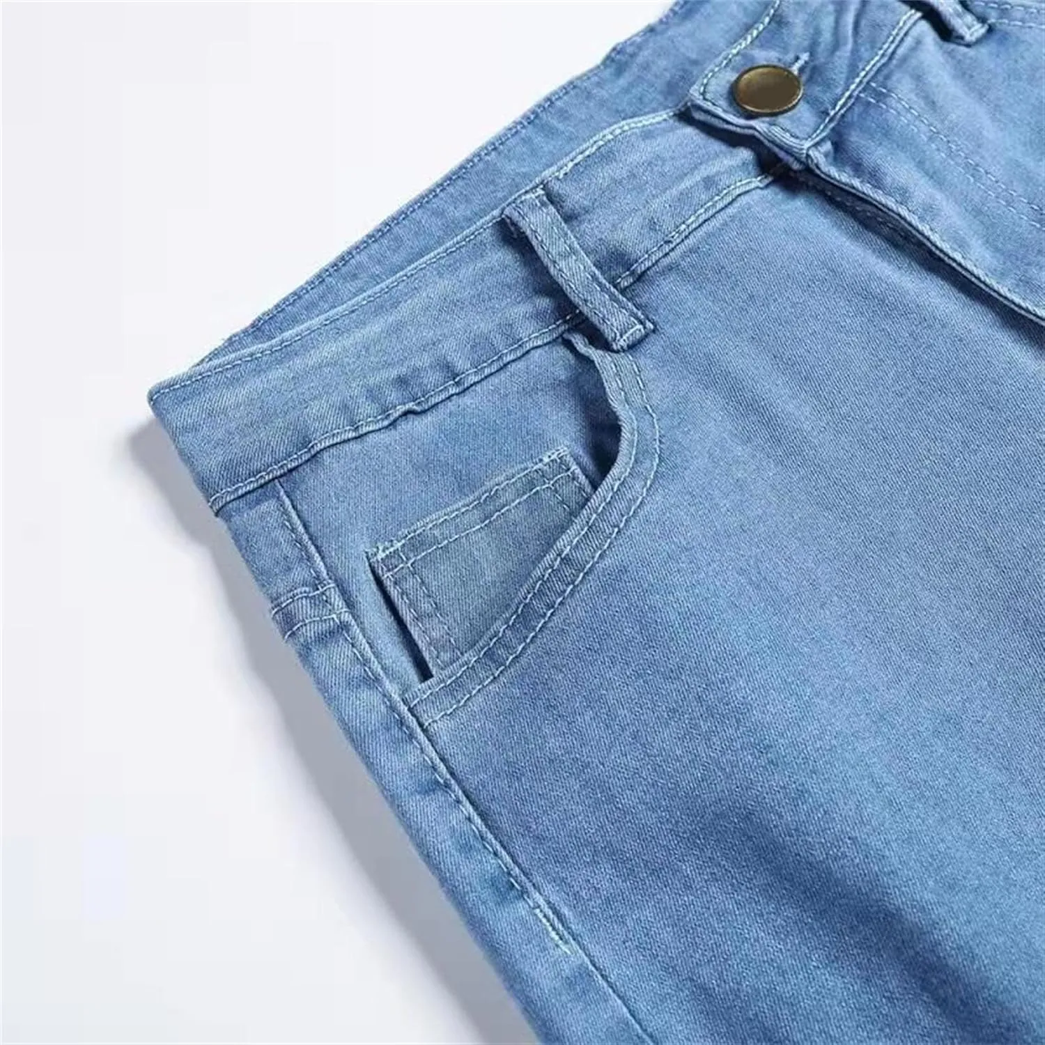 Men's Skinny Casual Vintage Jeans Slim Fit Lightweight Comfort Denim Pants Stretch Solid Streetwear Jeans Trouser
