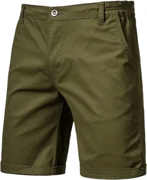Men's Slim-Fit 5" Shorts Lightweight Outdoor Cargo Short Classic Stretch Chino Shorts Athletic Hiking Tactical Shorts