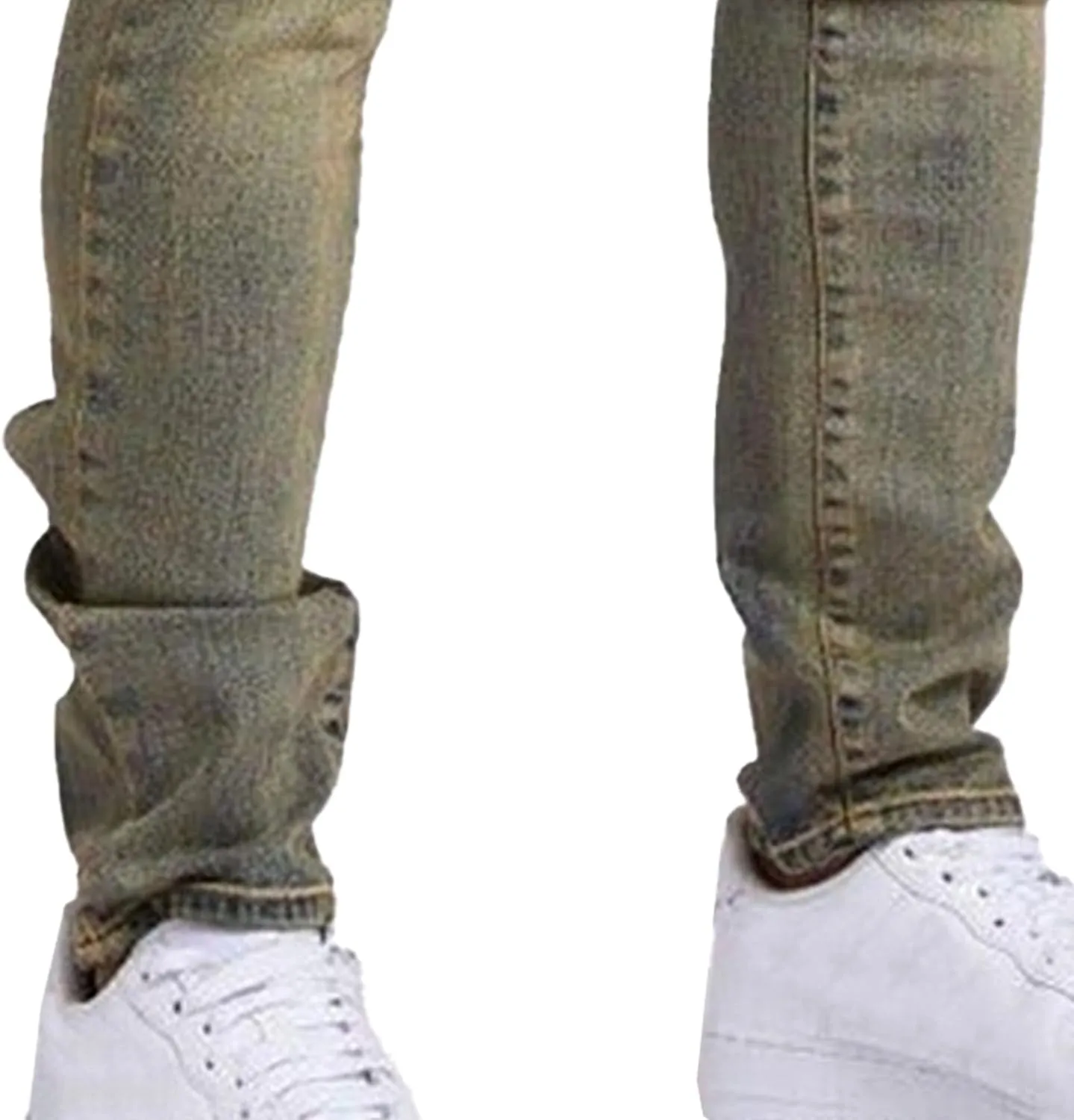 Men's Slim Fit Classic Washed Jeans Vintage Straight Leg Denim Pants High Waist Casual Jeans Trouser