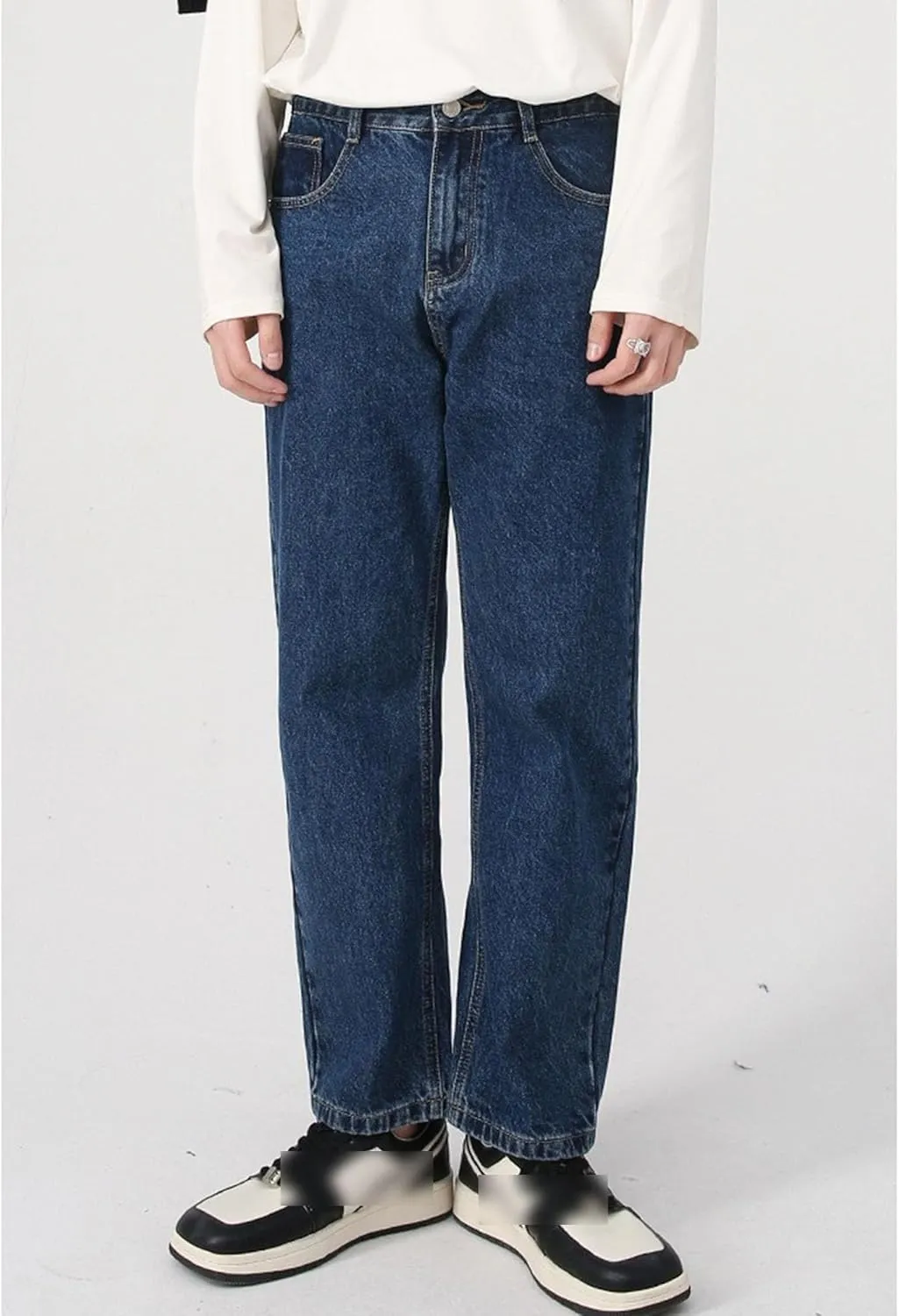 Men's Slim Fit Straight Leg Basic Jeans Casual Regular Streetwear Denim Pants Workwear Fashion Classic Jeans