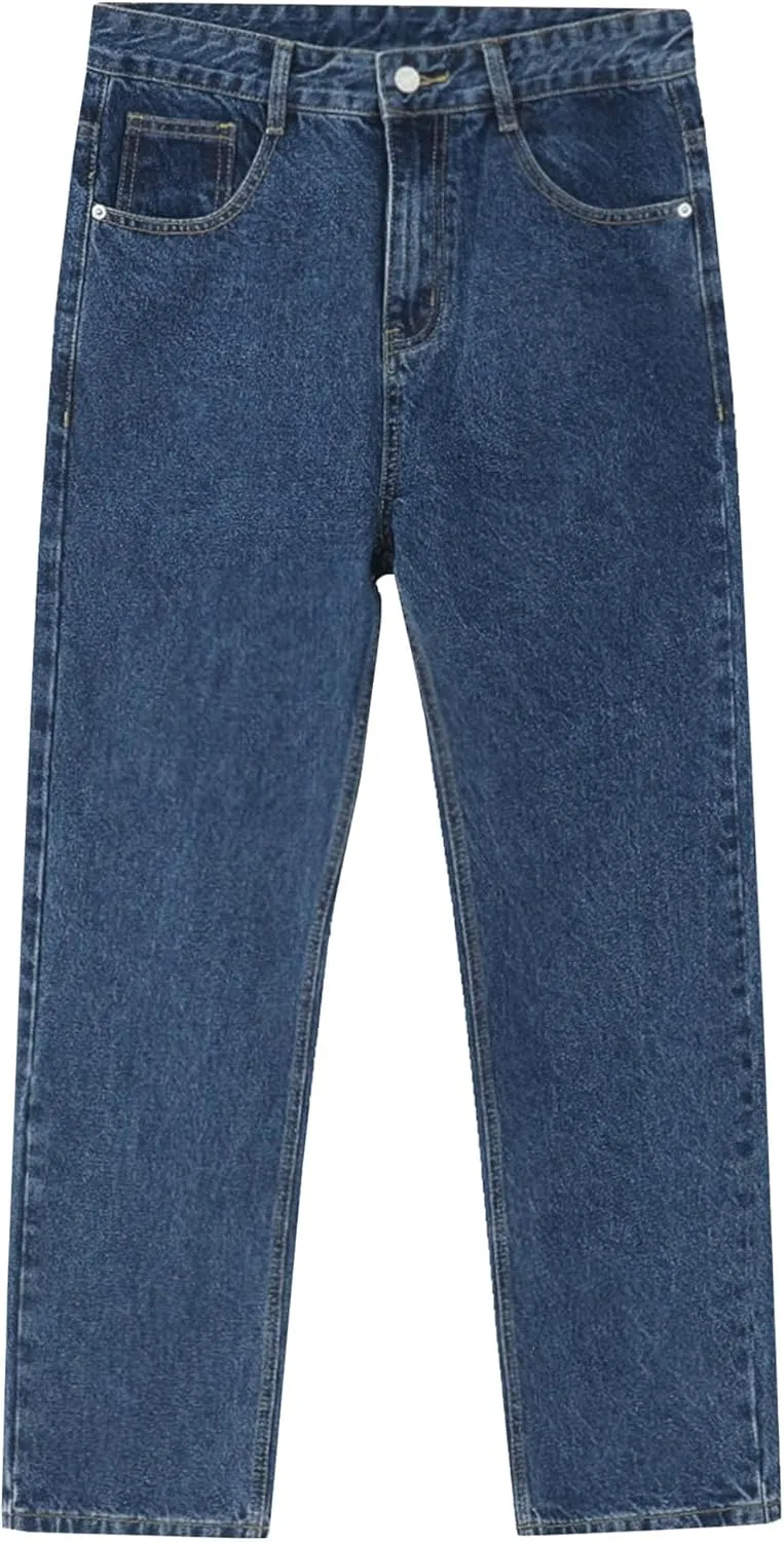 Men's Slim Fit Straight Leg Basic Jeans Casual Regular Streetwear Denim Pants Workwear Fashion Classic Jeans