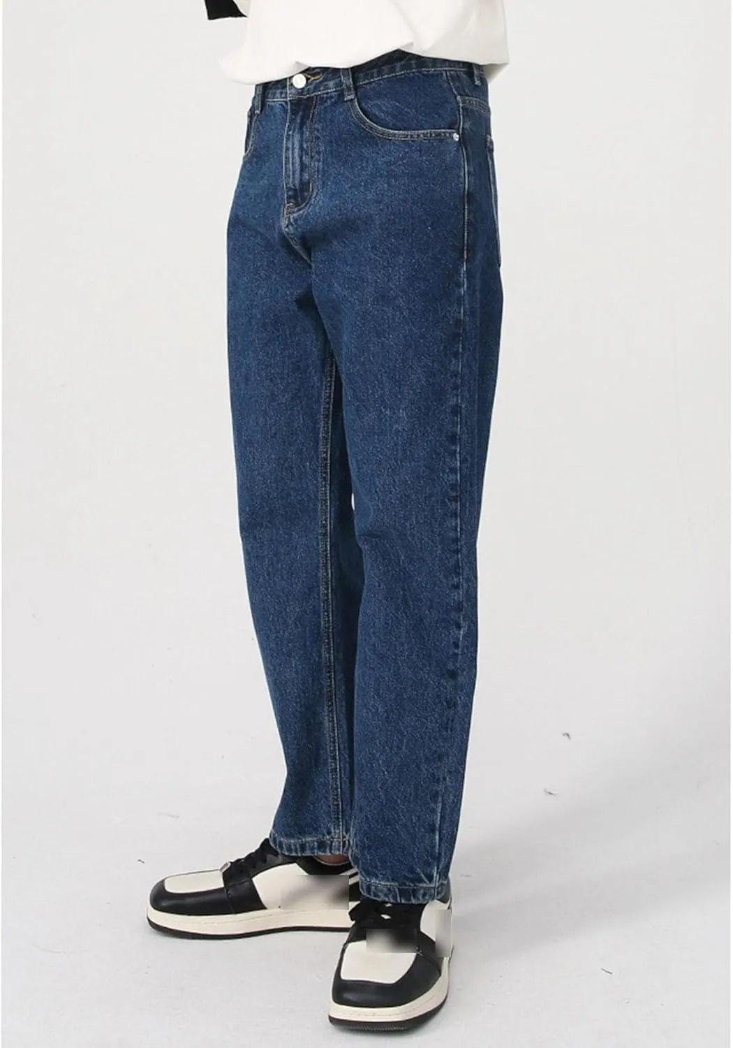 Men's Slim Fit Straight Leg Basic Jeans Casual Regular Streetwear Denim Pants Workwear Fashion Classic Jeans