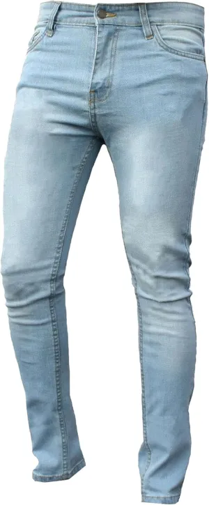 Men's Stretch Slim Fit Solid Outdoor Jeans Casual Skinny Work Denim Pants Lightweight Comfort Jeans Trouser