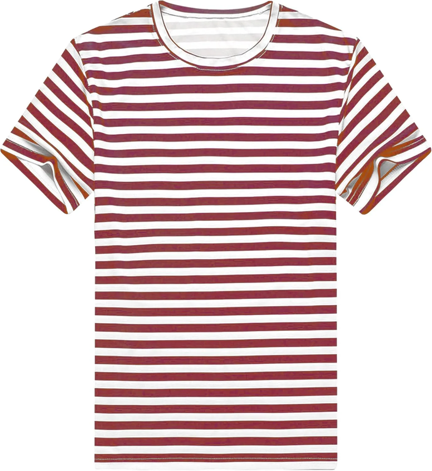 Men's Striped T-Shirt Summer Sport Cotton Shirts Short-Sleeve Classic Fit Casual Crewneck Pullover Blouse