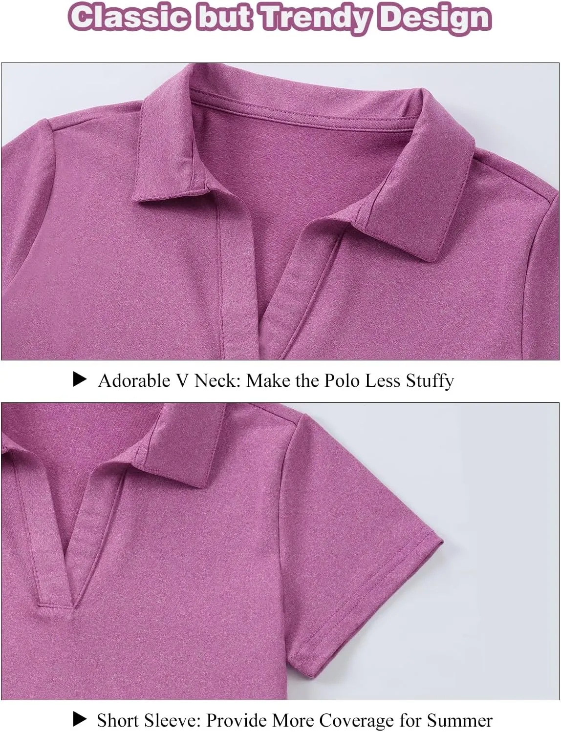 MERIABNY Girls Golf Polo Shirts V Neck Tennis Outfits Tops for Aged 6-13