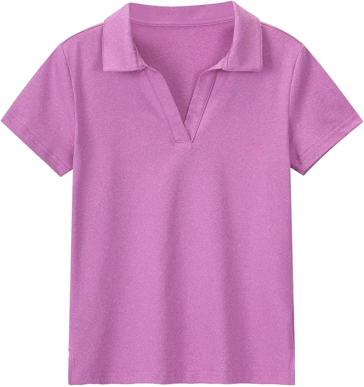 MERIABNY Girls Golf Polo Shirts V Neck Tennis Outfits Tops for Aged 6-13