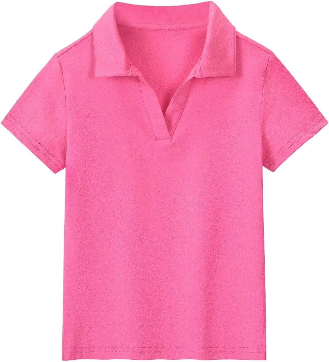 MERIABNY Girls Golf Polo Shirts V Neck Tennis Outfits Tops for Aged 6-13
