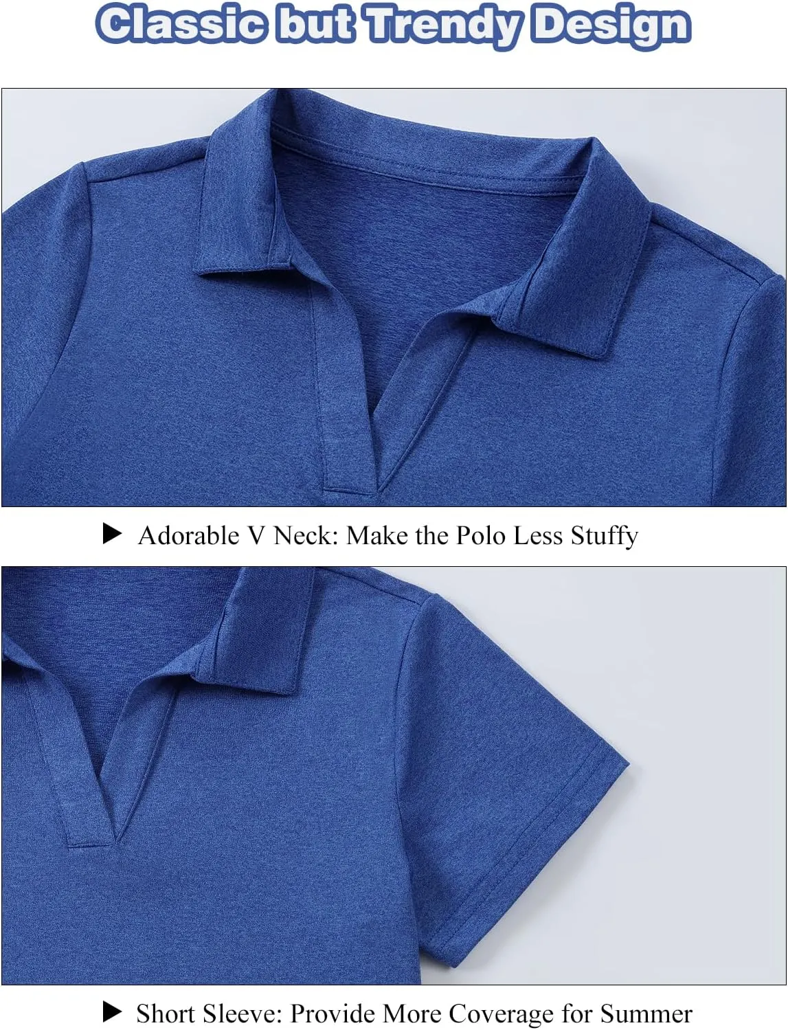 MERIABNY Girls Golf Polo Shirts V Neck Tennis Outfits Tops for Aged 6-13
