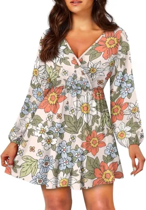 Mini Dress for Women Cute Mini Dresses for Women Casual Flowy Short Dress