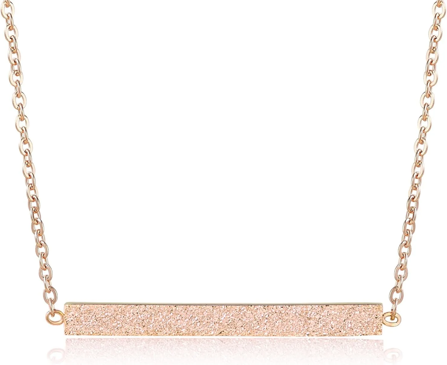 Minimalist Bar Necklace - Rose Gold Women's Horizontal Bar Necklace