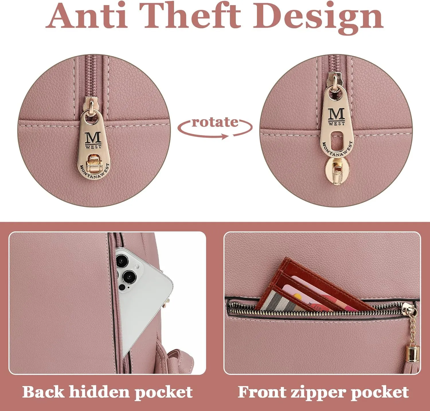 Montana West Girls Backpack Purse Gifts for Kids Anti Theft Backpack with Secured Zipper & Tassel