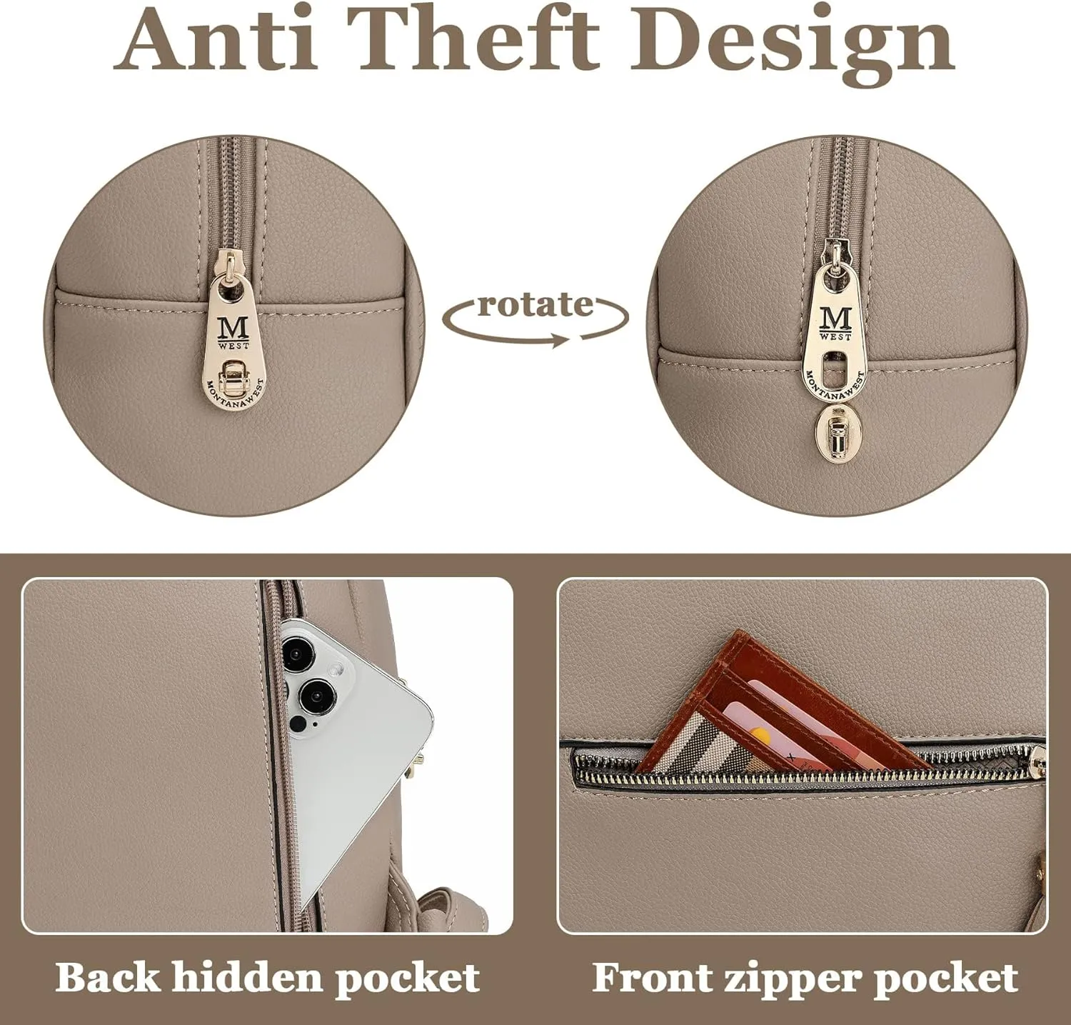 Montana West Medium Backpack Purse for Women Anti Theft Backpack with Secured Zipper & Tassel