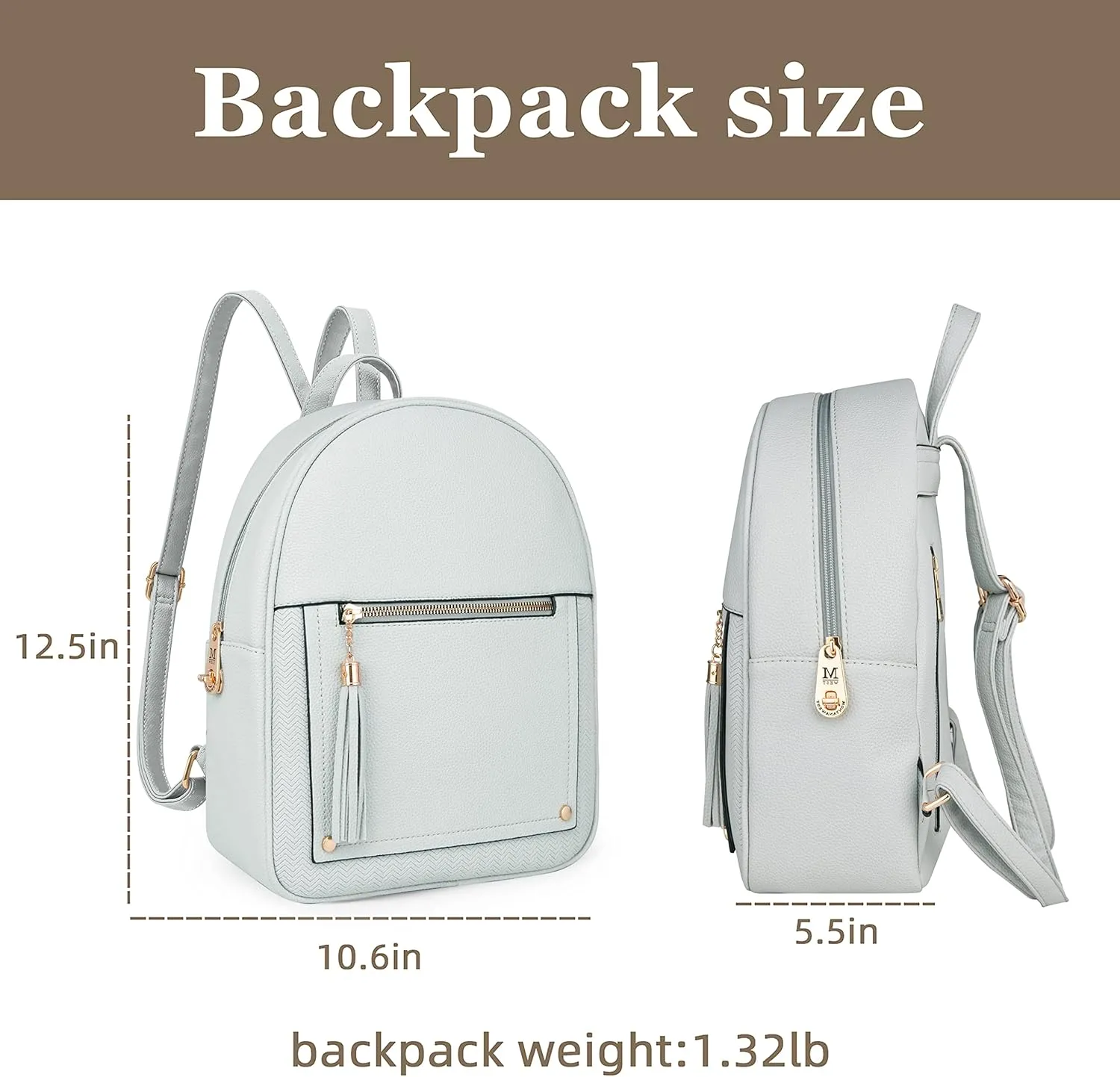 Montana West Medium Backpack Purse for Women Anti Theft Backpack with Secured Zipper & Tassel,MWC-1041GY