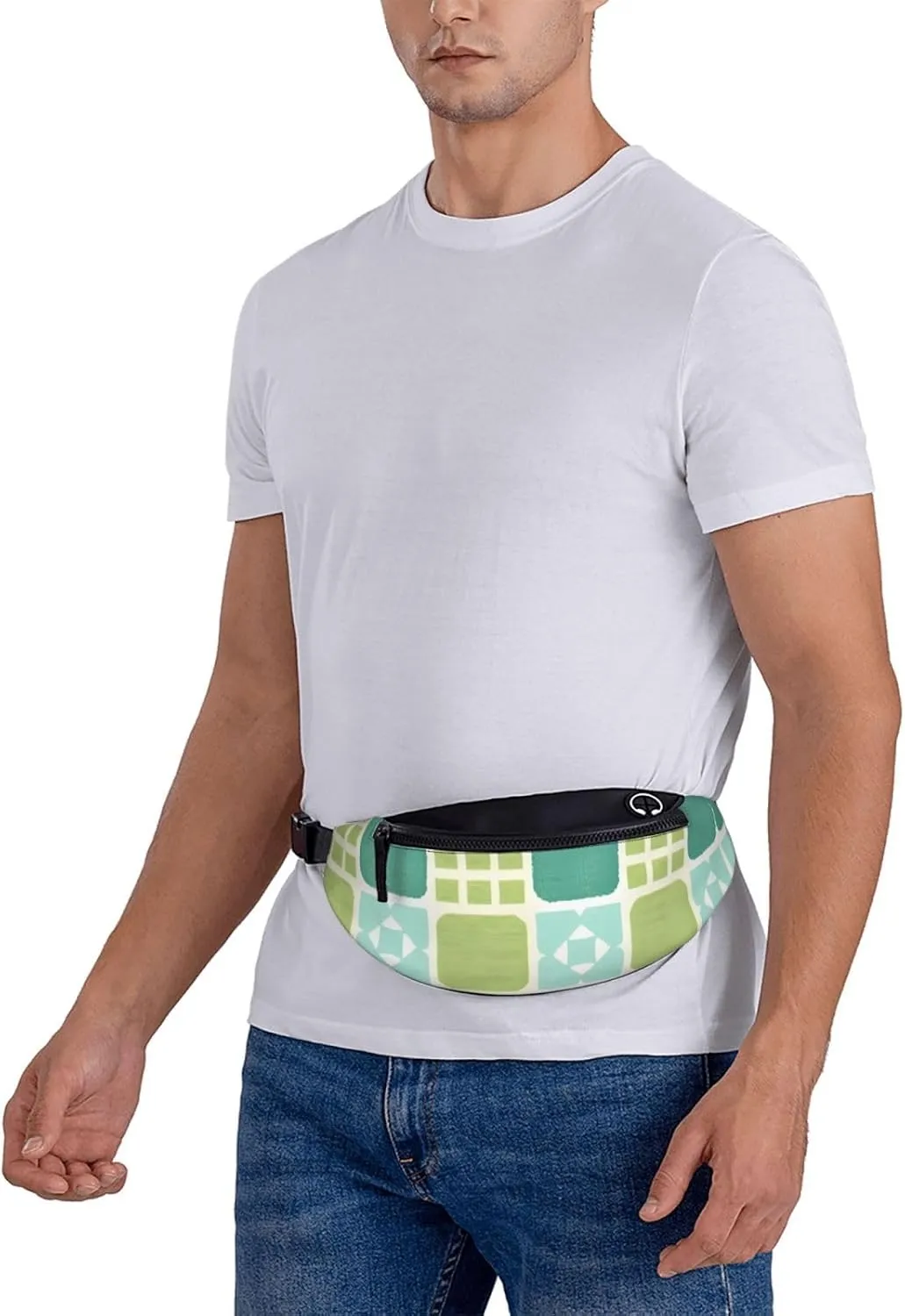 Moroccan Lattice Print Waist Bag Adjustable For Men Women Traveling Hiking Cycling Running Outdoors