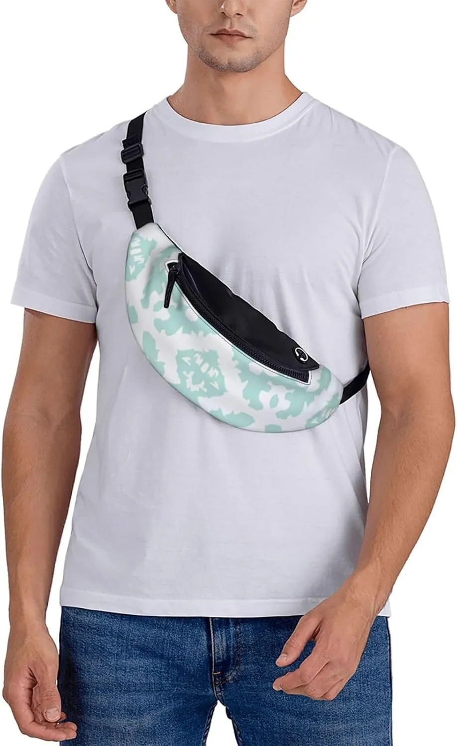 Moroccan Lattice Print Waist Bag Adjustable For Men Women Traveling Hiking Cycling Running Outdoors