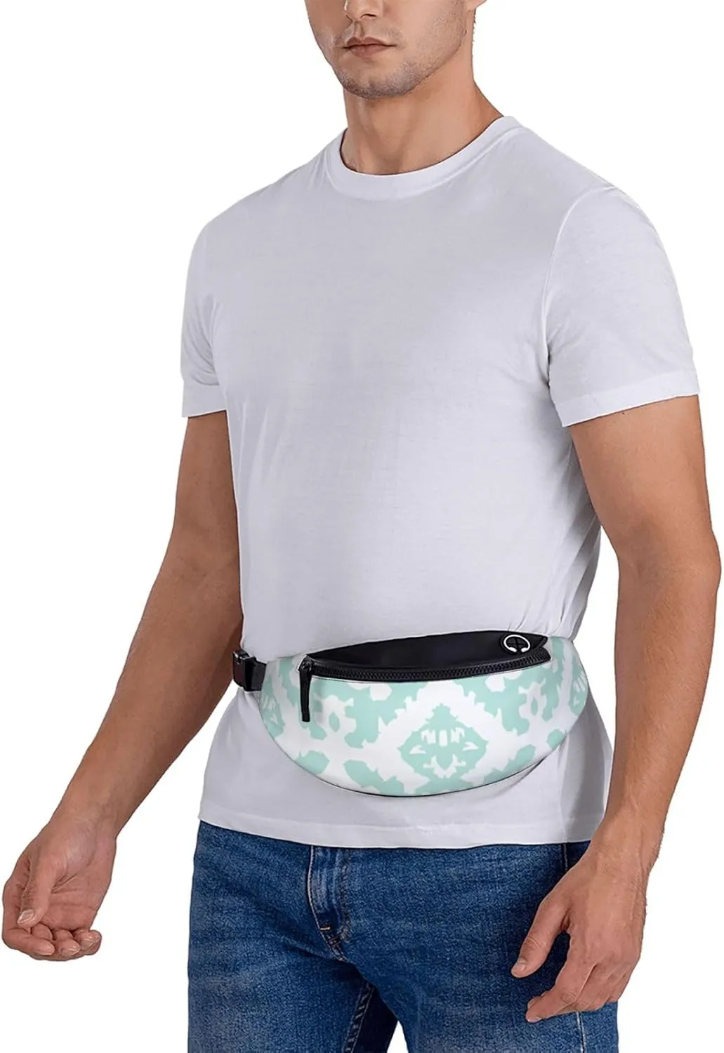 Moroccan Lattice Print Waist Bag Adjustable For Men Women Traveling Hiking Cycling Running Outdoors