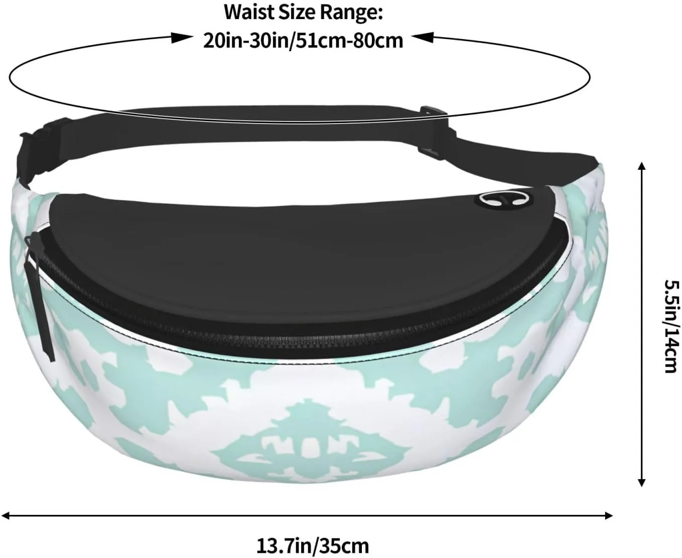 Moroccan Lattice Print Waist Bag Adjustable For Men Women Traveling Hiking Cycling Running Outdoors
