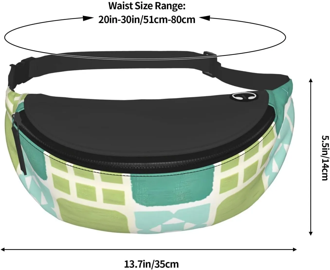 Moroccan Lattice Print Waist Bag Adjustable For Men Women Traveling Hiking Cycling Running Outdoors