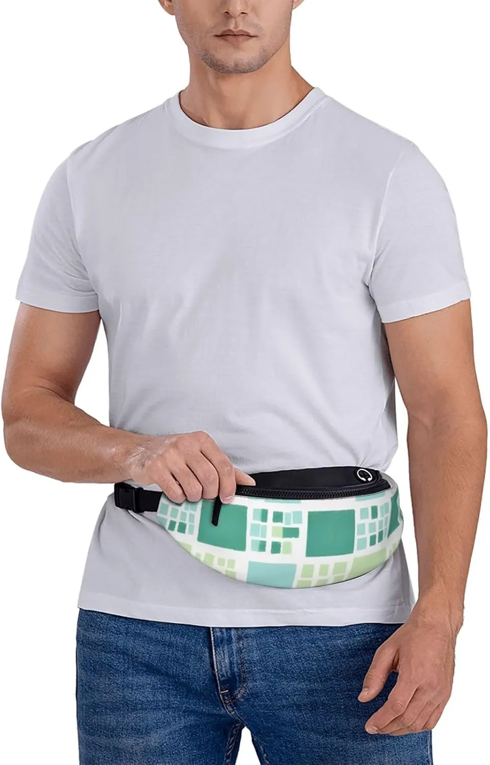 Moroccan Lattice Print Waist Bag Adjustable For Men Women Traveling Hiking Cycling Running Outdoors