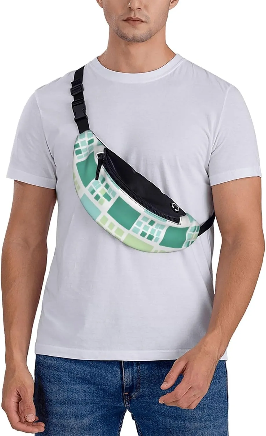 Moroccan Lattice Print Waist Bag Adjustable For Men Women Traveling Hiking Cycling Running Outdoors