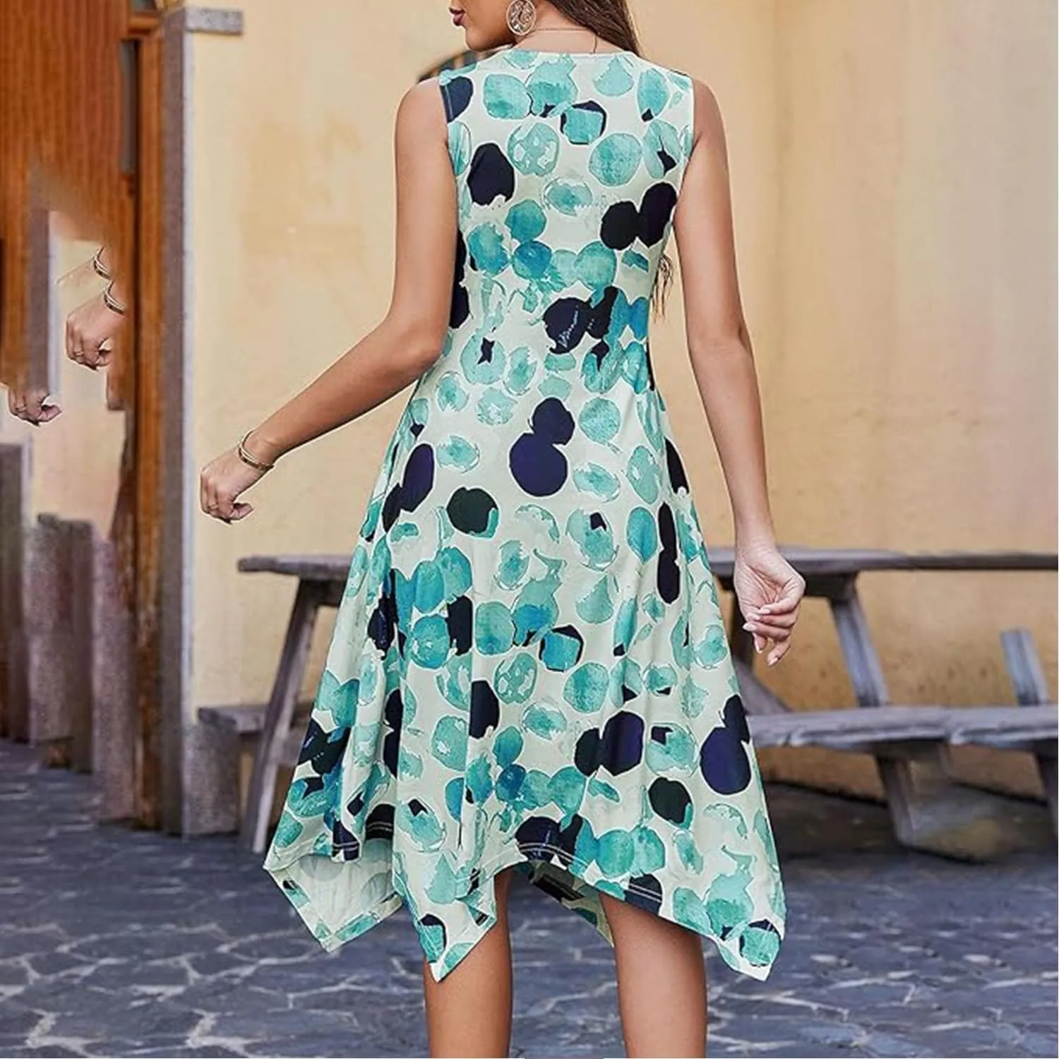 Narecte Women's Summer Casual Dresses Beach Sleeveless Midi Dress Floral Print Tank Loose Sundress with Pocket 2024