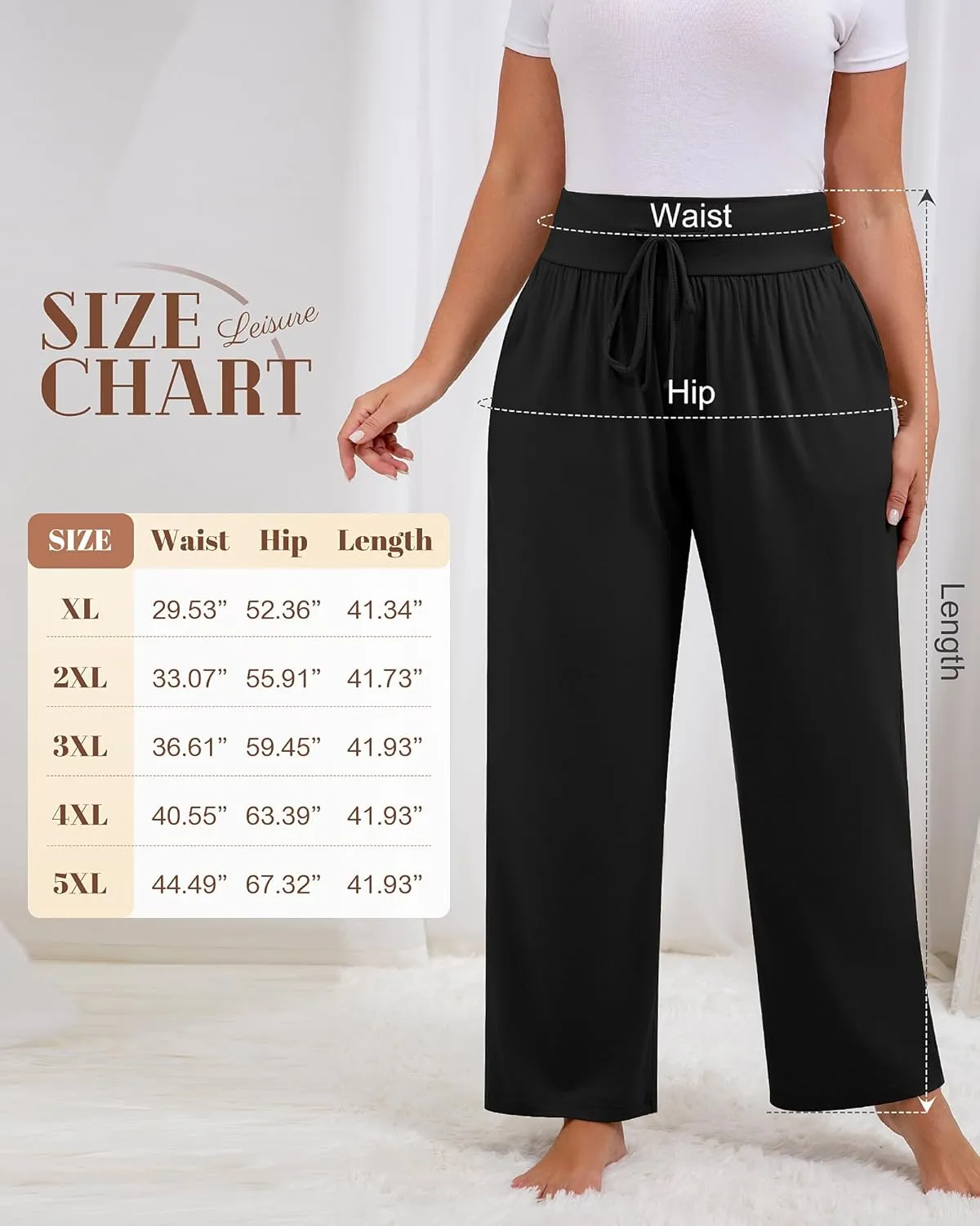 Neer 3 Pack Women's Plus Size Lounge Pants, Wide Leg Yoga Pants Baggy Drawstring Sweatpants with Pockets Casual Loose Jogger