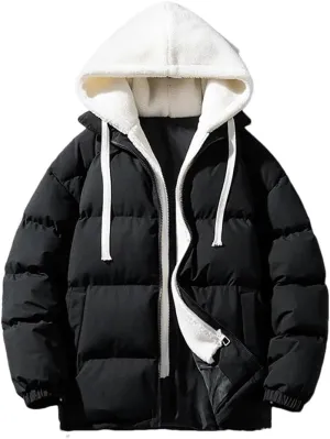 Niiyyjj Winter Jackets Men Parkas Thick Warm Hoodie Coats Black Loose Hip Hop Cotton Padded Jacket