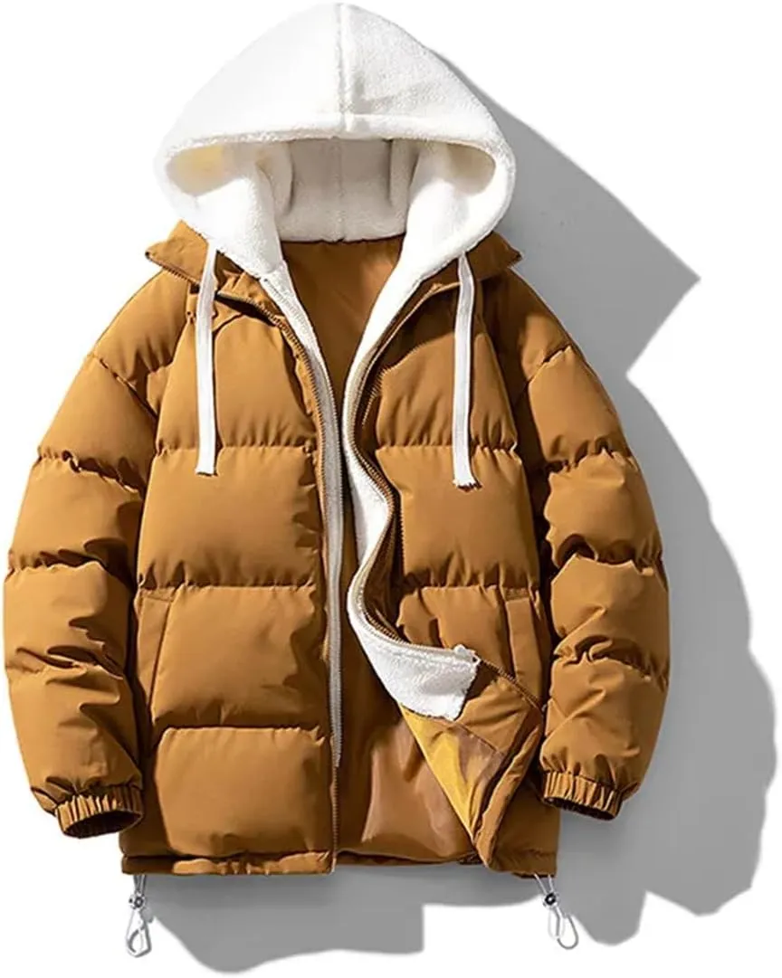Niiyyjj Winter Jackets Men Parkas Thick Warm Hoodie Coats Black Loose Hip Hop Cotton Padded Jacket