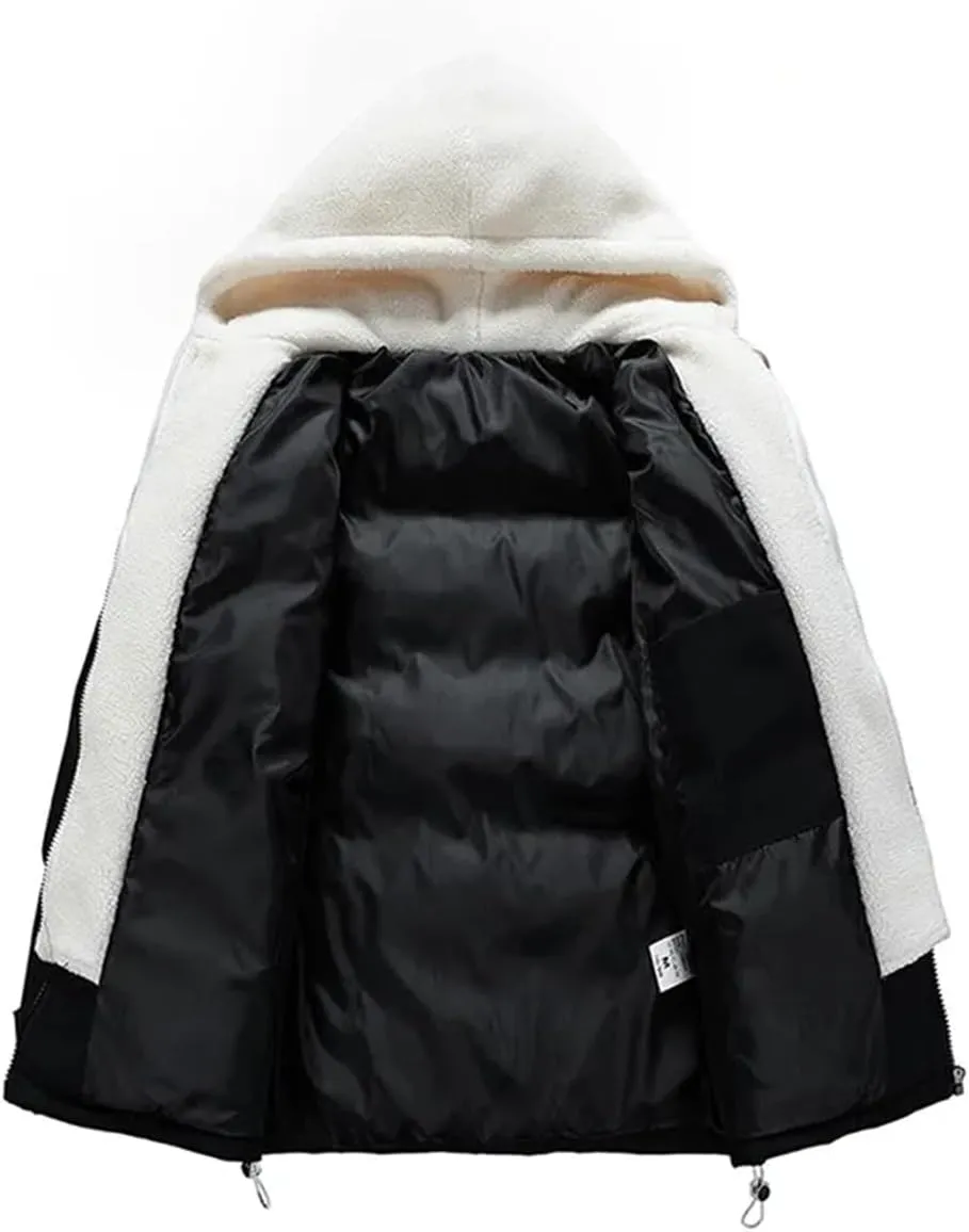 Niiyyjj Winter Jackets Men Parkas Thick Warm Hoodie Coats Black Loose Hip Hop Cotton Padded Jacket