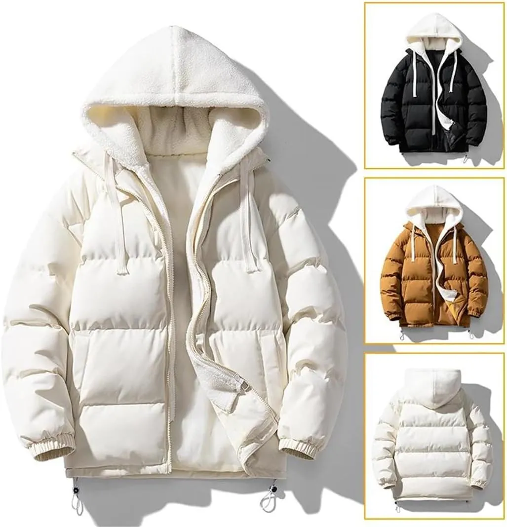 Niiyyjj Winter Jackets Men Parkas Thick Warm Hoodie Coats Black Loose Hip Hop Cotton Padded Jacket