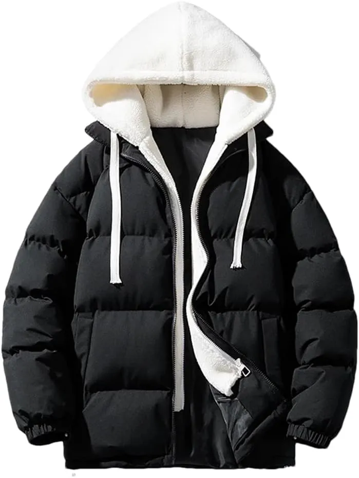 Niiyyjj Winter Jackets Men Parkas Thick Warm Hoodie Coats Black Loose Hip Hop Cotton Padded Jacket