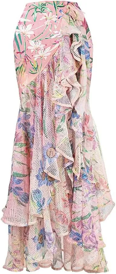 OBEEII Womens One Piece Swimsuit with Cover up Skirt Set Retro Floral Tummy Control Bikini Matching Bathing Suit Beachwear