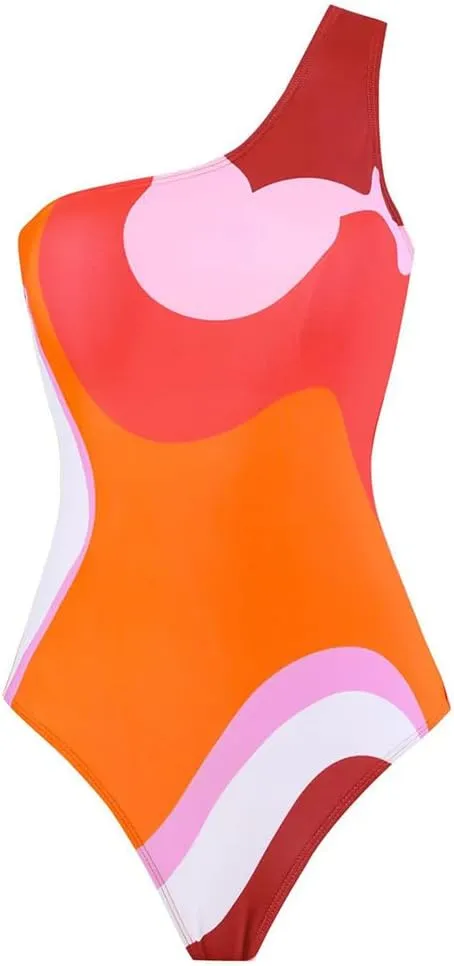 ODASDO Women One Piece Swimsuit with Beach Cover Ups Wrap Skirt Sarong Retro Floral Print Bathing Suit Vacation Beachwear