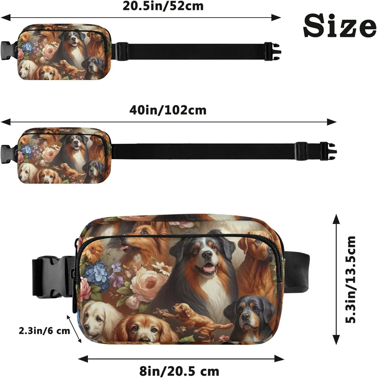 Oil Painting Artistic Image Cut Different Women Fanny Packs Trendy Everywhere Belt Bag Waterproof Crossbody Waist Pack