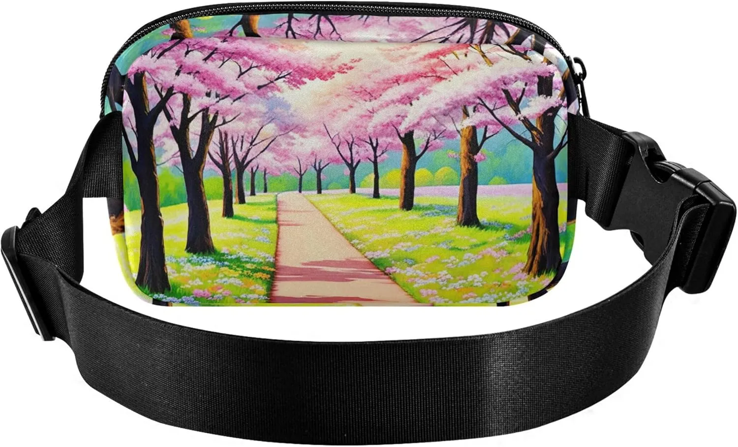 Oil Painting Spring Landscape Fanny Packs for Women Pattern Anti Theft Belt Bag Waterproof Travel Waist Pouch