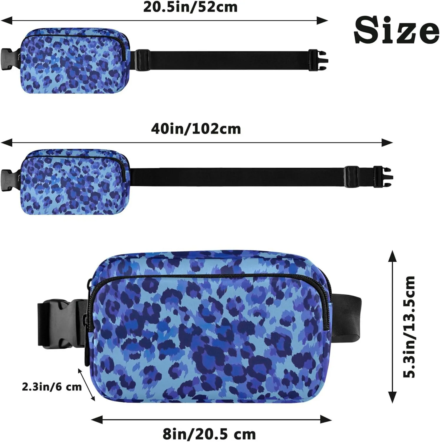 Panther Fanny Packs Women Colorful Large Hip Belt Bag Waterproof Cross Body Waist Pack