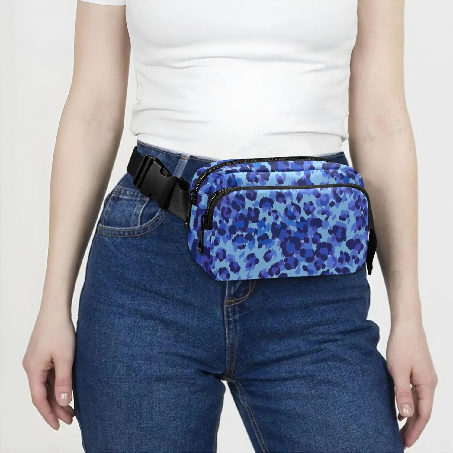 Panther Fanny Packs Women Colorful Large Hip Belt Bag Waterproof Cross Body Waist Pack