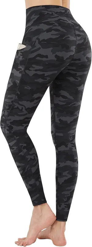 PHISOCKAT High Waist Yoga Pants Women with Pockets, Leggings for Women Tummy Control, Workout Leggings