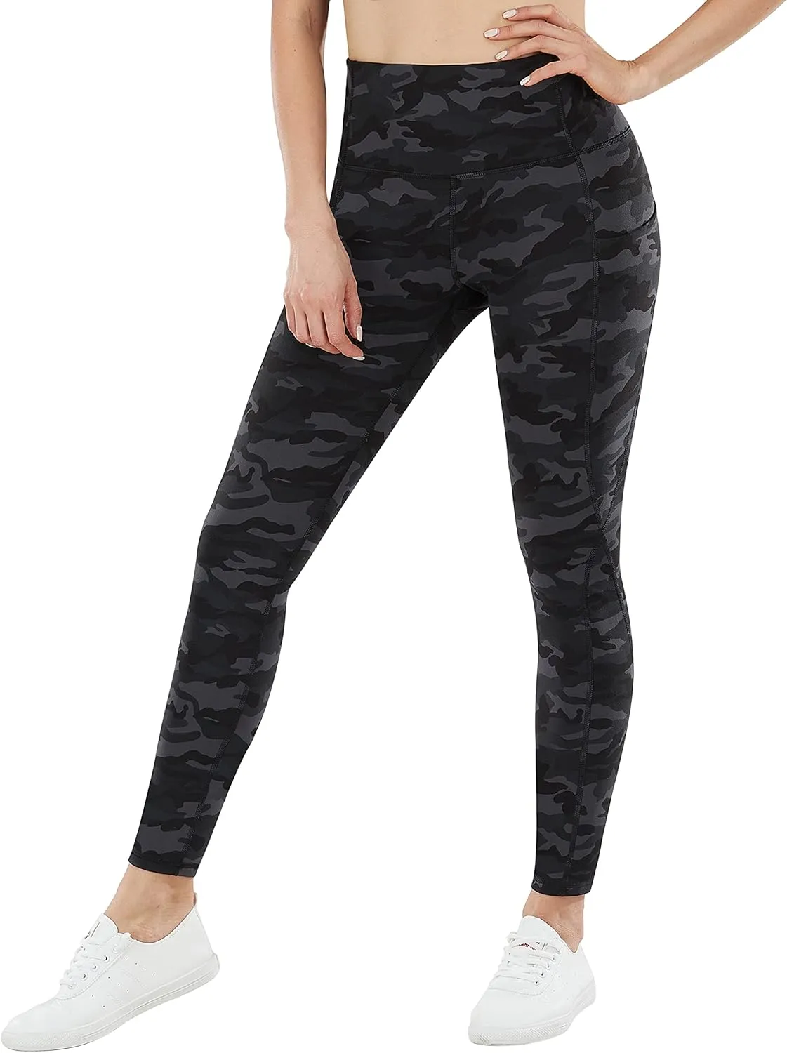 PHISOCKAT High Waist Yoga Pants Women with Pockets, Leggings for Women Tummy Control, Workout Leggings