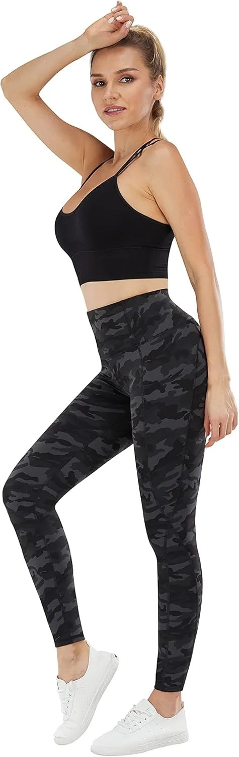 PHISOCKAT High Waist Yoga Pants Women with Pockets, Leggings for Women Tummy Control, Workout Leggings