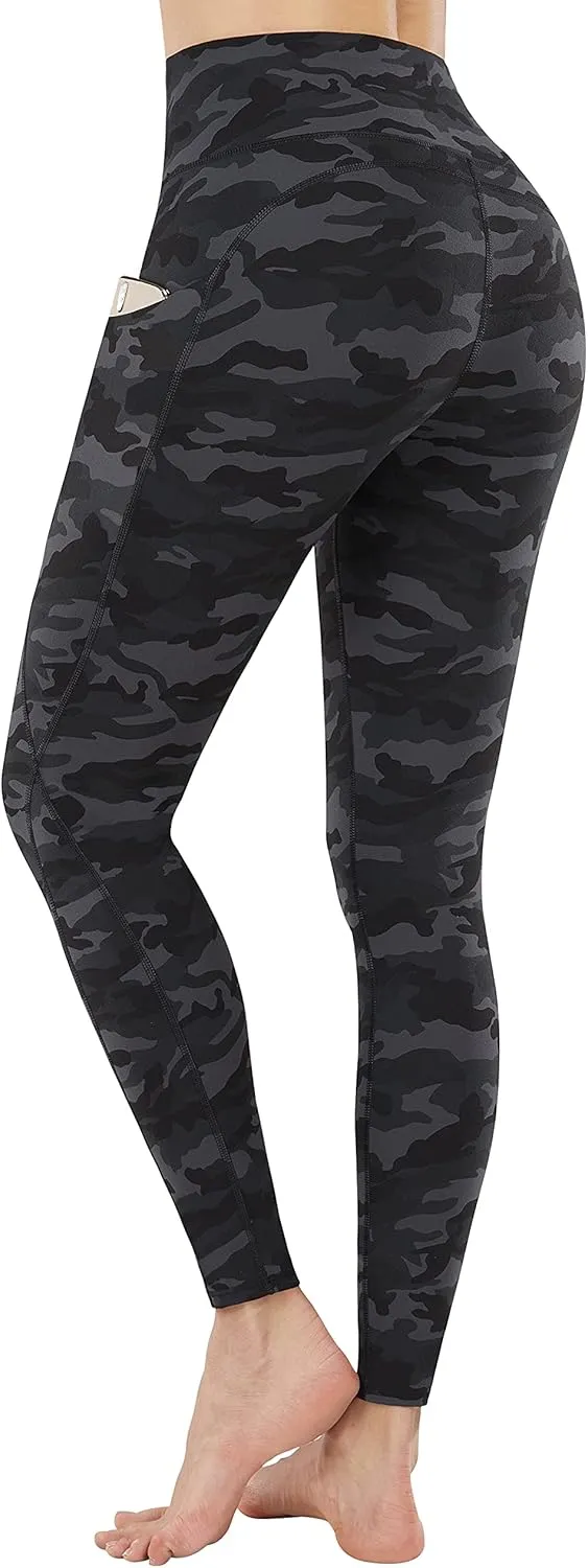 PHISOCKAT High Waist Yoga Pants Women with Pockets, Leggings for Women Tummy Control, Workout Leggings