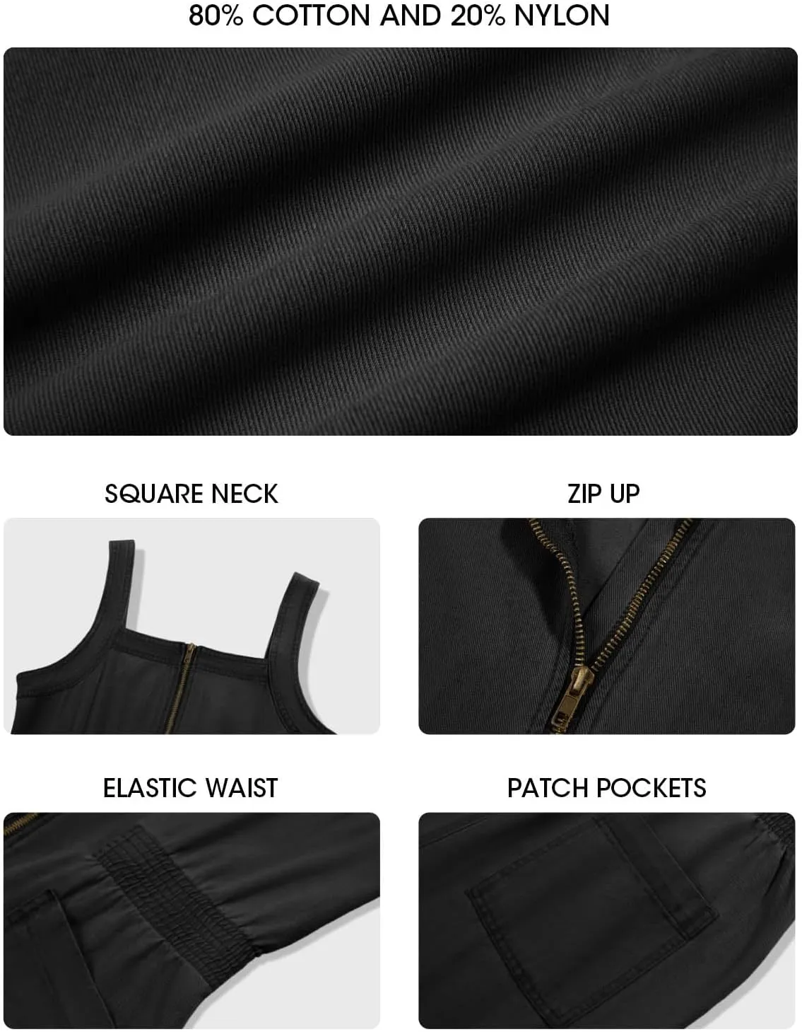PLNOTME Womens Denim Overalls Casual Summer Baggy Zip Up Straight Leg Jeans Jumpsuit with Pockets