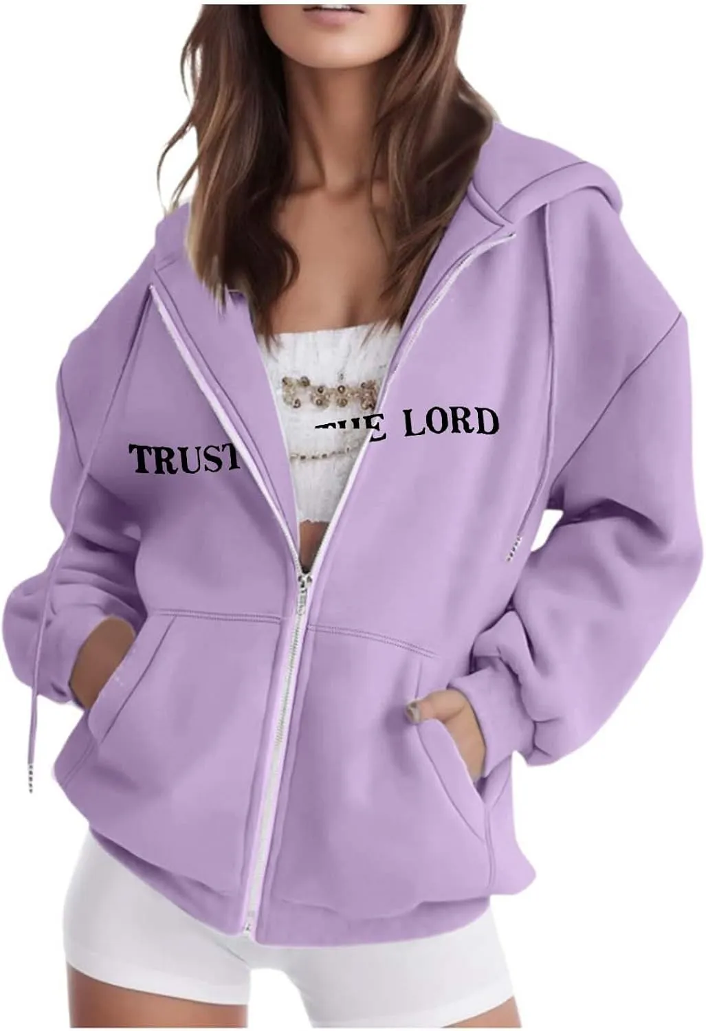 PTOLOCIF Y2k Hoodie Zip up Women Fashion Letter Print Graphic Sweatshirts Long Sleeve Y2k Goth Jackets Aesthetic Streetwear