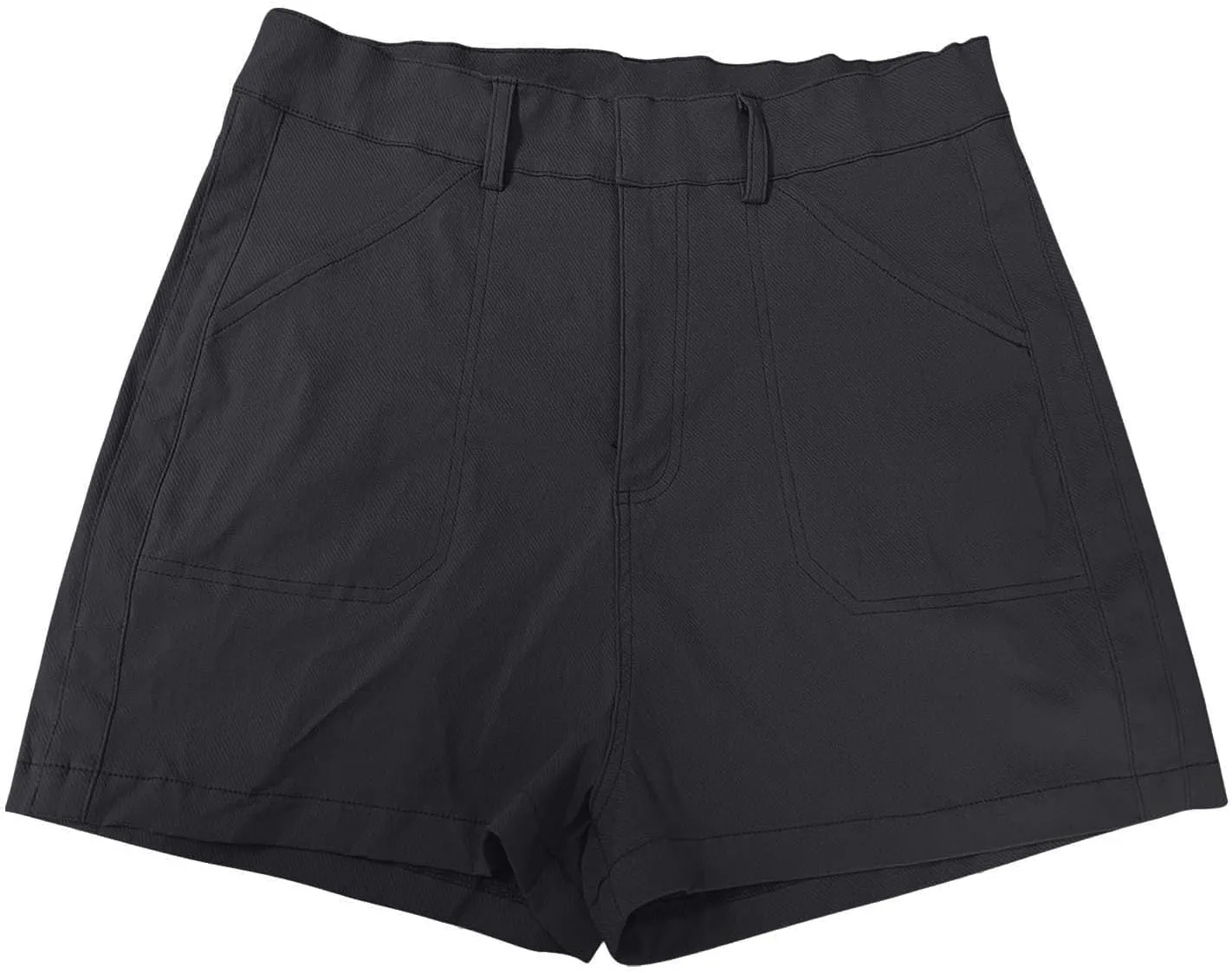 Pull On Shorts Women Elastic Waist Stretchy Casual Summer Athletic Denim Bermuda Shorts High Waisted Chino Shorts